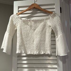 NWT Smocked bell sleeve off the shoulder top
